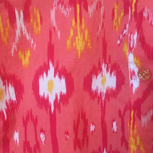 Multicolor ikat pattern XS C-Wonder button down shirt - Picture 2 of 6